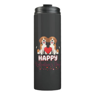 Happy Valentine’s Day Beagle Couple Thermal Tumbler