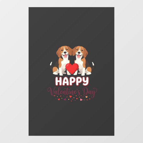 Happy Valentine’s Day Beagle Couple Window Cling