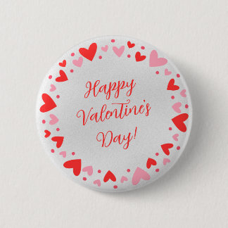 Happy Valentine’s Day Circle of Hearts Button