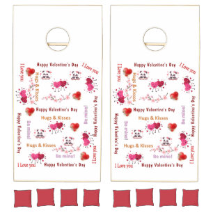 Happy Valentine' s Day Cornhole Set Love Hearts