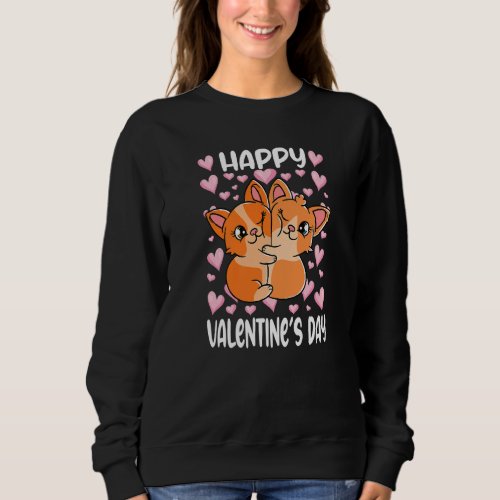 Happy Valentine S Day Couple Cute Corg Dogs Valent Sweatshirt
