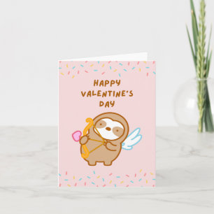 Happy Valentine’s Day Cupid Sloth Card