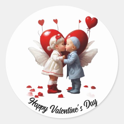 Happy Valentineâs Day custom valentines Classic Round Sticker