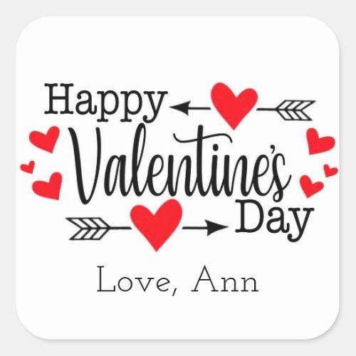 Happy Valentines Day custom valentines sticker