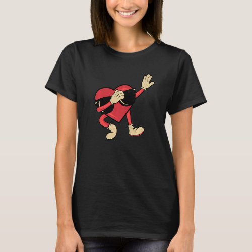 Happy Valentine S Day Cute Heart Dabbing Romantic  T_Shirt