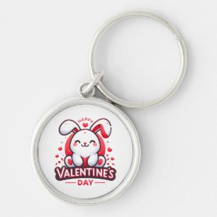 Happy Valentine s Day Cute Rabbit Keychain