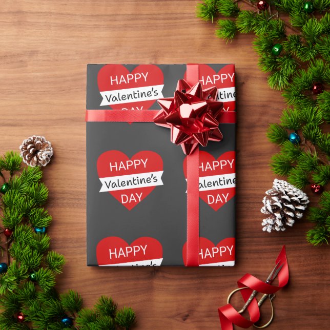 Happy Valentine’s Day – Cute Valentine Love Heart Wrapping Paper (Holiday Gift)