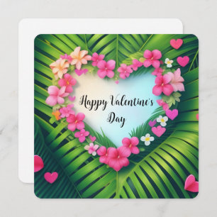 Happy Valentine’s Day Hawaiian Lei Heart Holiday Card