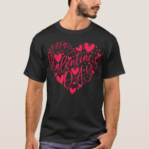 Happy Valentine’s Day Heart Lettering T-Shirt