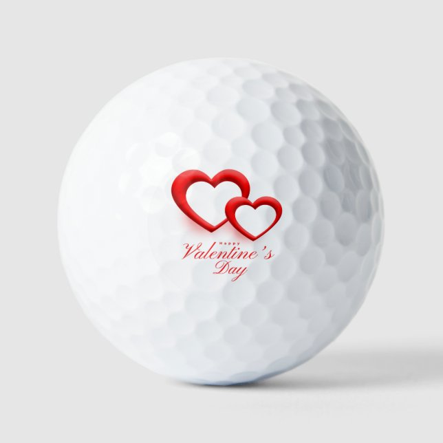 Happy Valentine’s Day Heart Love Design-23540 Golf Balls (Front)