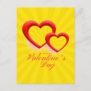 Happy Valentine’s Day Heart Love Design-23540 Postcard