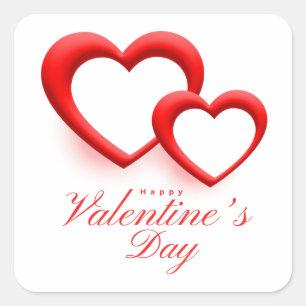 Happy Valentine’s Day Heart Love Design-23540 Square Sticker