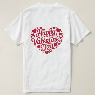 Happy Valentine’s Day Heart Typography – Red Love T-Shirt