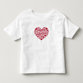 Happy Valentine’s Day Heart Typography – Red Love  Toddler T-shirt