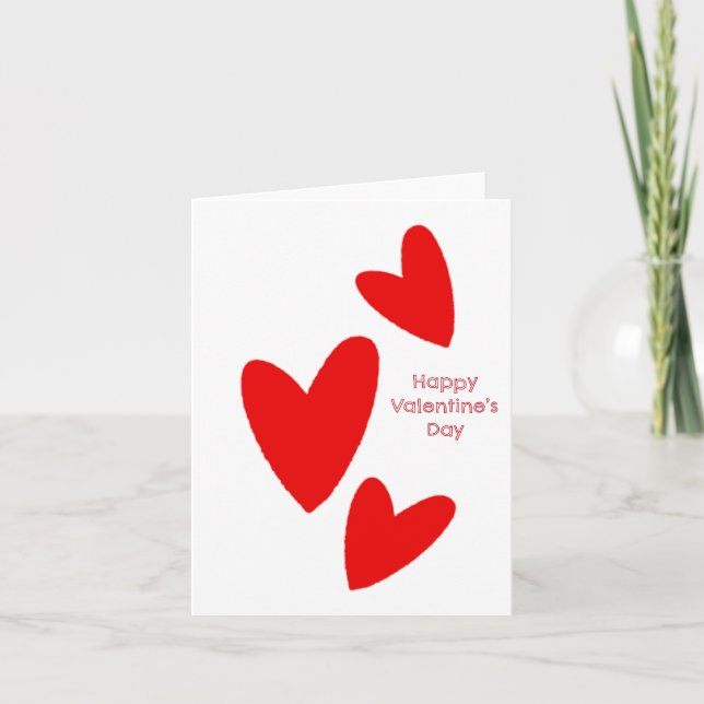 Happy Valentine’s Day Hearts Card (Front)