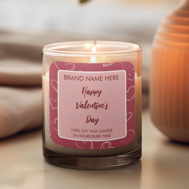 Happy Valentine’s Day Hearts Photo Candle Label (Creator Uploaded)