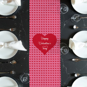 Happy Valentine’s Day Hearts Romantic Table Runner
