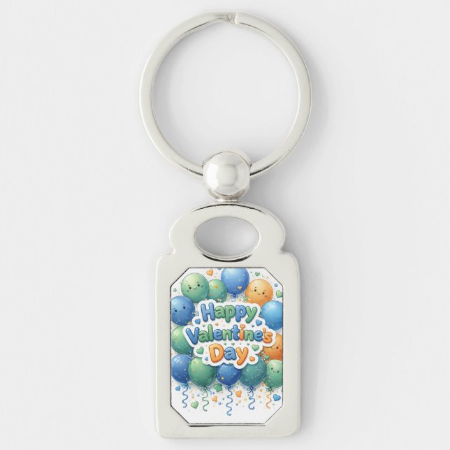 Happy Valentine’s Day Keychain | Romantic Love Key (Front)