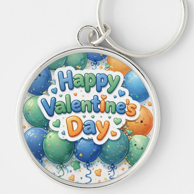 Happy Valentine’s Day Keychain | Romantic Love Key (Front)