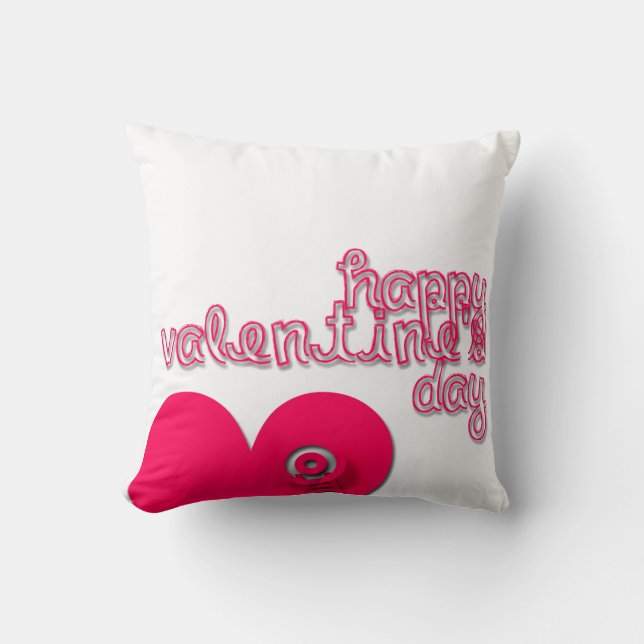 Happy Valentine"s Day Ladder Heart square pillow (Front)