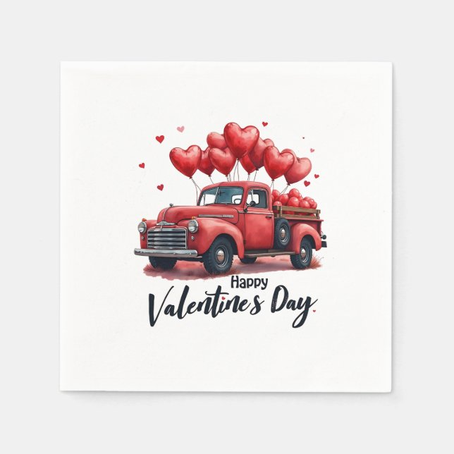 Happy Valentine’s Day Matching Couples Outfit  Napkins (Front)
