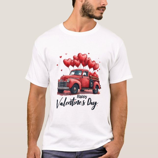 Happy Valentine’s Day Matching Couples Outfit  T-Shirt (Front)