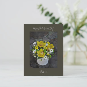 Happy Valentine`s Day Modern Script Photo Postcard