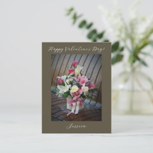 Happy Valentine`s Day Modern Script Photo Postcard