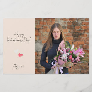 Happy Valentine`s Day Modern Script Photo Stationery