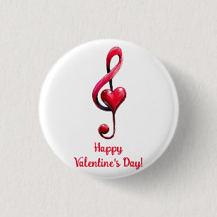 Happy Valentine’s Day Music of Love Button