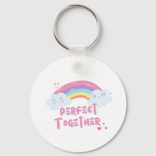 ❤️ Happy Valentine’s Day ❤️Perfect Together   Keychain (Front)