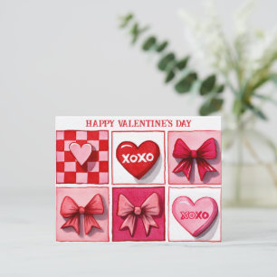Happy Valentine’s Day Pink & Red XOXO Card