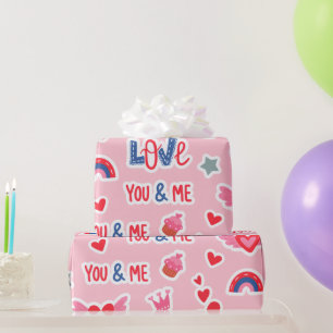 Happy Valentine’s Day Red Heart Art Romantic Lover Wrapping Paper