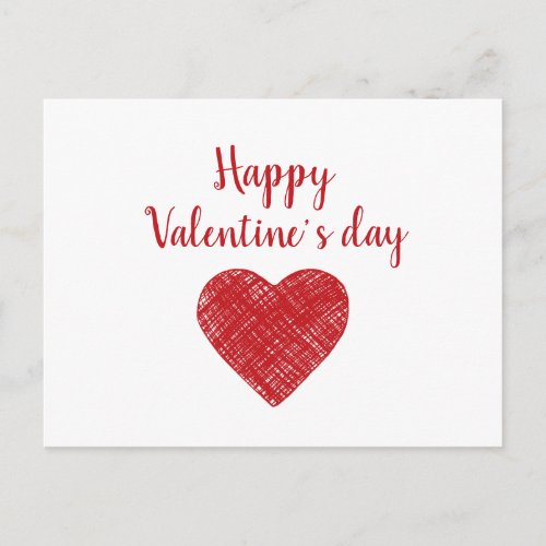 Happy Valentines day Red heart Love sayings Postcard