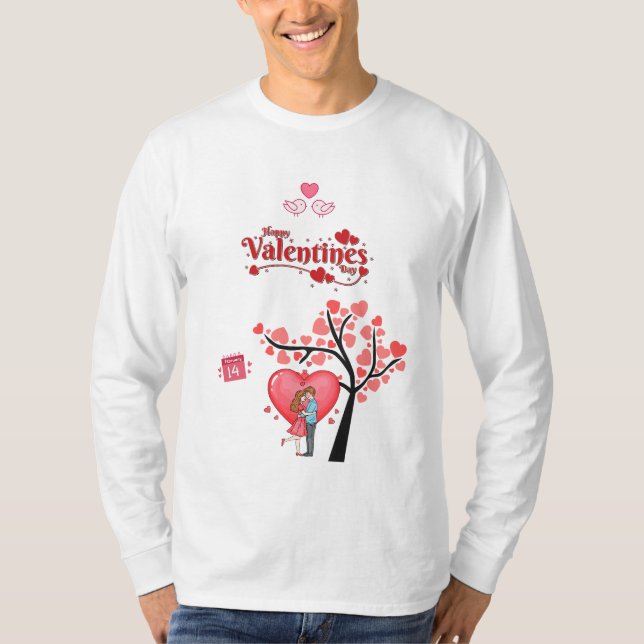 Happy Valentine’s Day – Romantic Couple T-Shirt (Front)