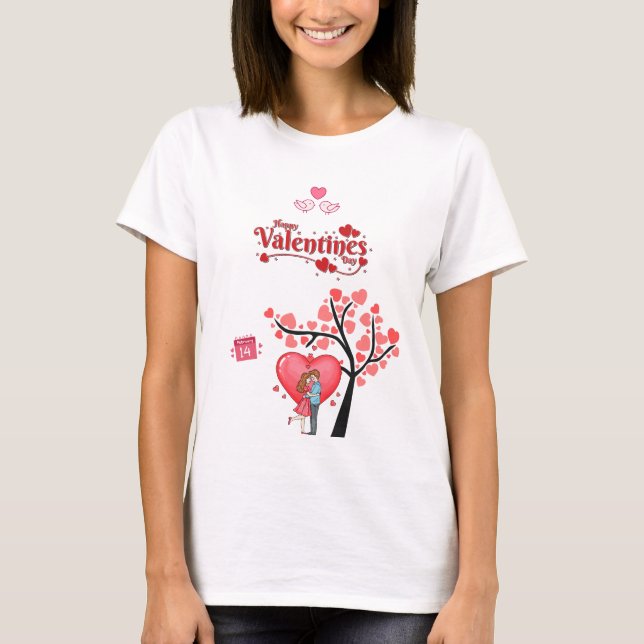 Happy Valentine’s Day – Romantic Couple T-Shirt (Front)