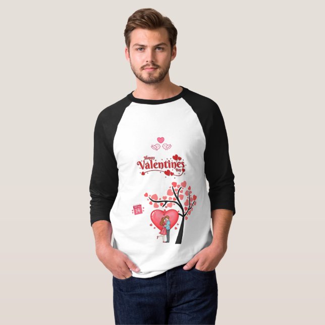 Happy Valentine’s Day – Romantic Couple  T-Shirt (Front Full)