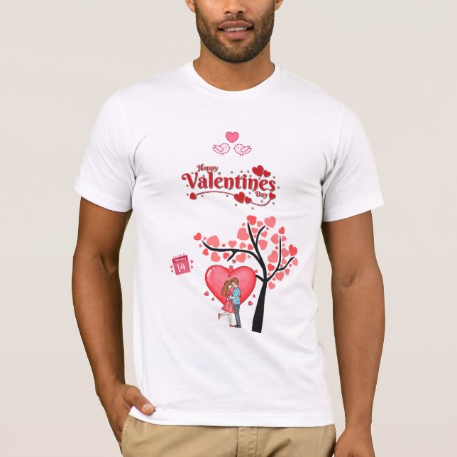 Happy Valentine’s Day – Romantic Couple T-Shirt (Front)