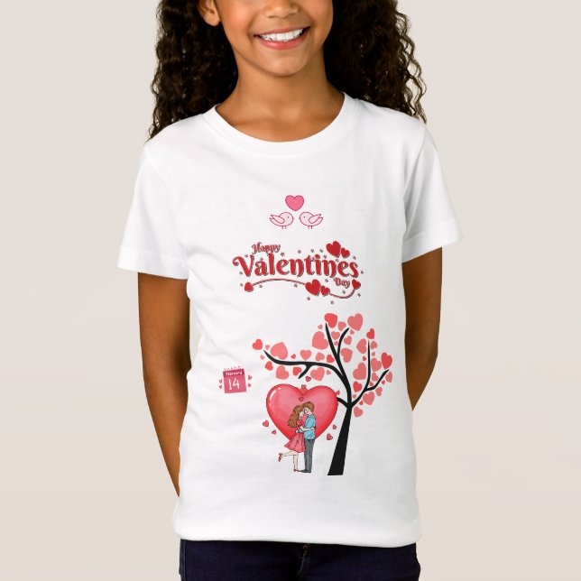 Happy Valentine’s Day – Romantic Couple T-Shirt (Front)