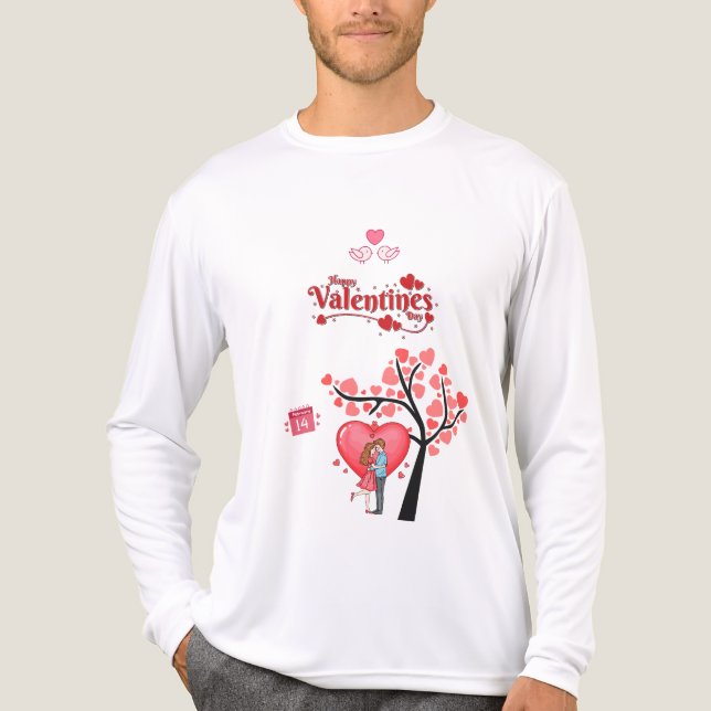 Happy Valentine’s Day – Romantic Couple  Tri-Blend Shirt (Front)