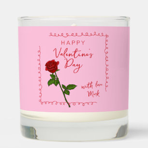Happy Valentine’s Day Rose Custom Scented Candle