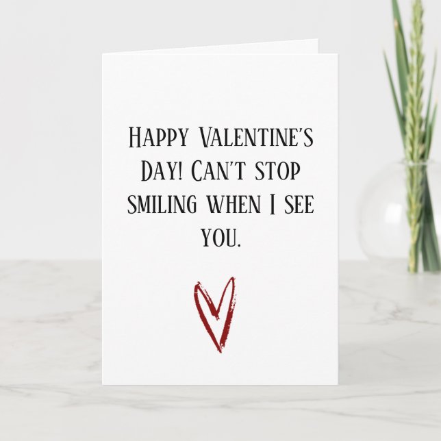 Happy Valentine’s Day Smiling Love Card (Front)
