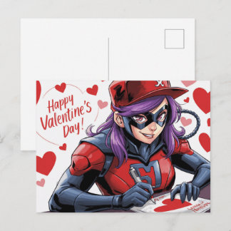 Happy Valentine’s Day Super-Héros Postcard