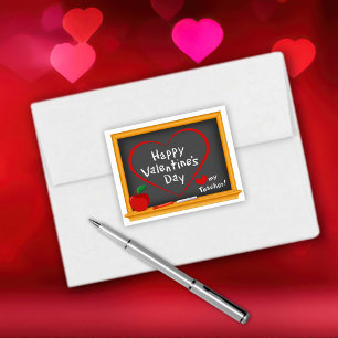 Happy Valentine’s Day Teacher Rectangular Sticker