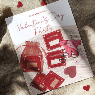 Happy Valentine’s Day – Tickets & Puppy on Bicycle Invitation