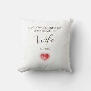 Happy Valentine’s Day to My Beautiful Wife Throw Pillow