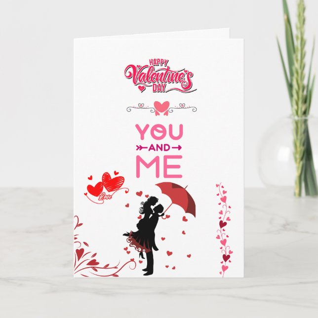 Happy Valentine’s Day – You and Me Romantic Love  Card (Front)