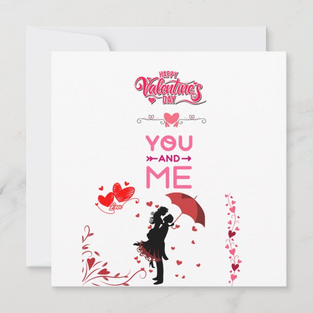 Happy Valentine’s Day – You and Me Romantic Love  Invitation (Front)