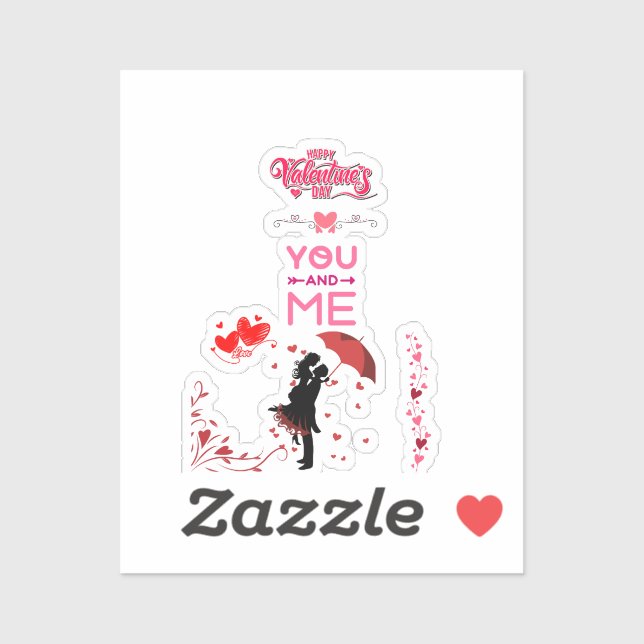 Happy Valentine’s Day – You and Me Romantic Love  Sticker (Sheet)