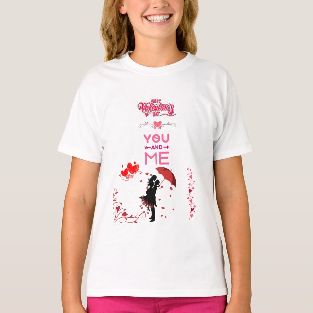Happy Valentine’s Day – You and Me Romantic Love T-Shirt (Front)